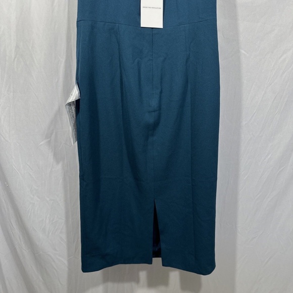 NWT $178 Dress the Population‎ [ Medium ] Bailey Off Shoulder Bodycon Dress Blue - Picture 8 of 12